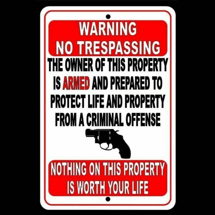 Warning Owner Is Armed And Prepared To Protect Not Worth Your Life Sign / Decal