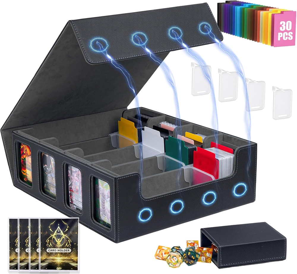 3200+ Trading Card Storage Box,Mtg Deck Box MTG Commander Deck Box with Window D