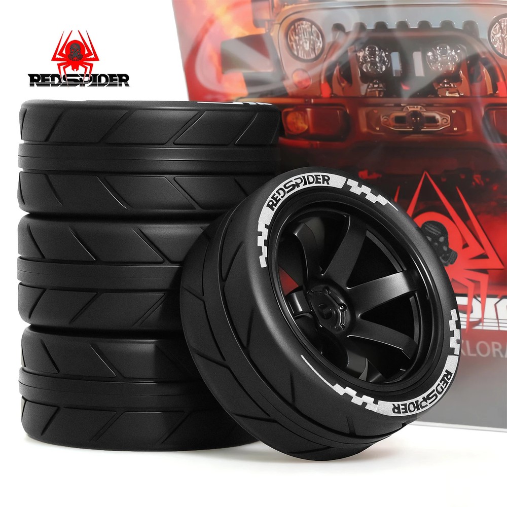1/10 RC Racing Wheels Tires Hub12mm Hex for RC On Road Car Tamiya TT01 TT02 XV01