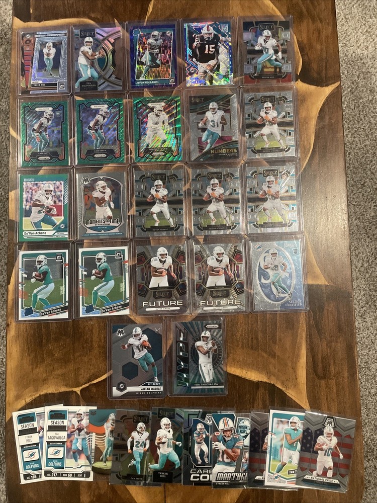 Miami Dolphins 32 Card Lot! Achane, Waddle, Tua, Tyreek, Etc 🔥🔥🔥