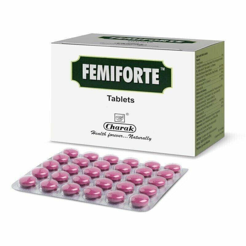 Charak Femiforte Ayurvedic Tablets for Women's Health - 30 Count