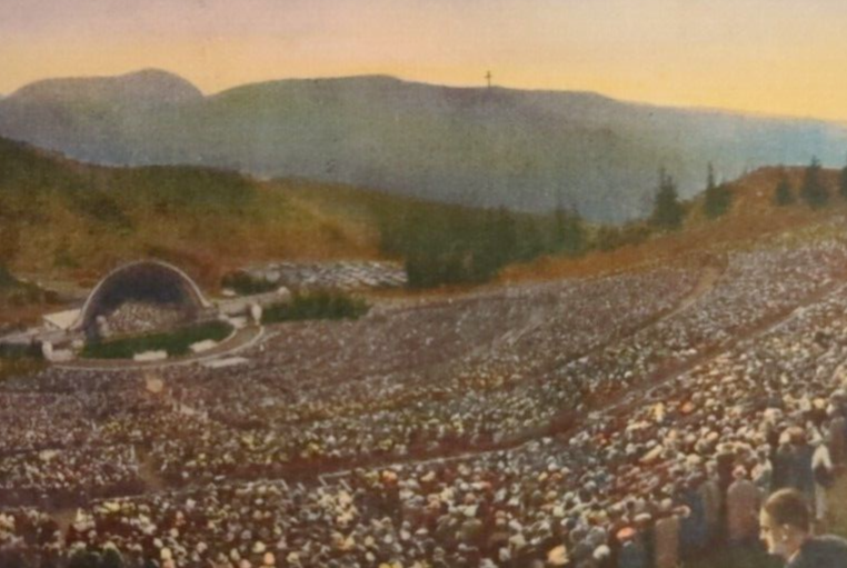 Entrance to Hollywood Bowl in the Foothills California Vintage Souvenir Postcard