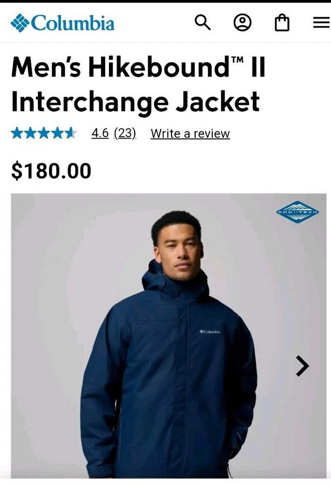 Columbia Men's Blue Zip Hoodie Jacket Size 2X Interchangeable Style