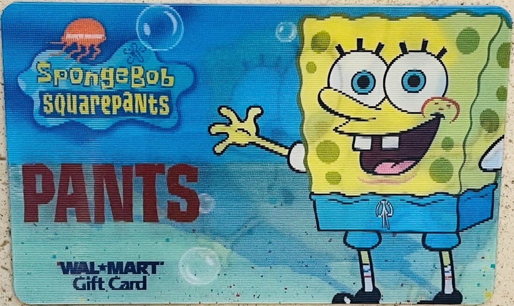 WALMART Gift Card SPONGEBOB SQUAREPANTS Ripped Lenticular Collectible No $ Value-image