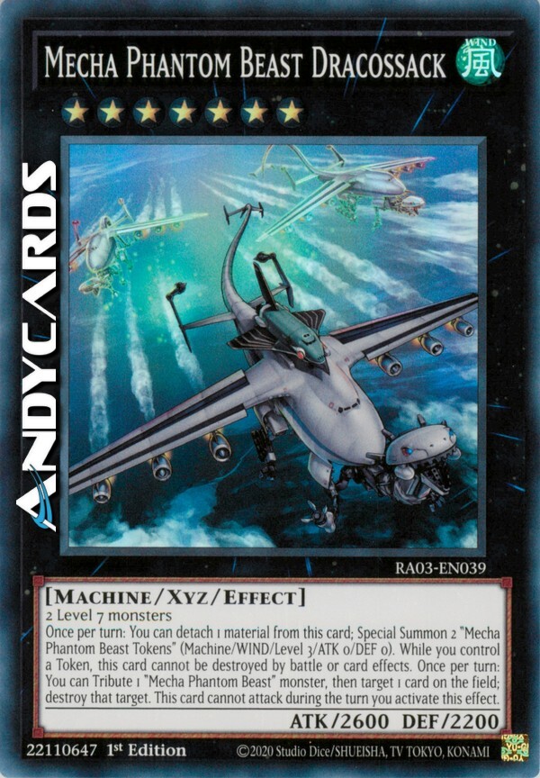MECHA PHANTOM BEAST DRACOSSACK • Super R • RA03 EN039 • 1Ed • Yugioh! ANDYCARDS