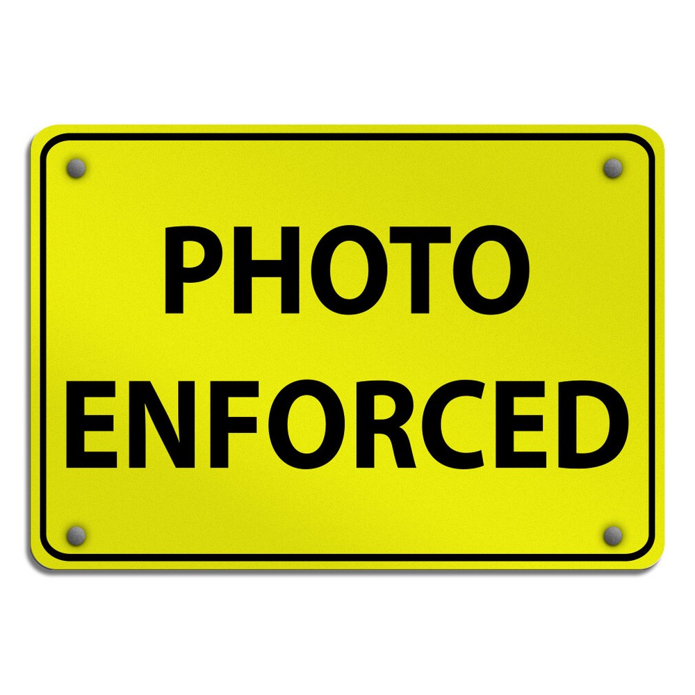 Horizontal Metal Sign Photo Enforced Traffic Weatherproof Street Signage