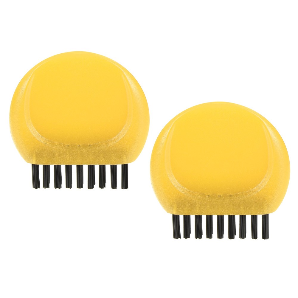 2pcs Yellow Mini Pocket Golf Club Groove Cleaner Brush