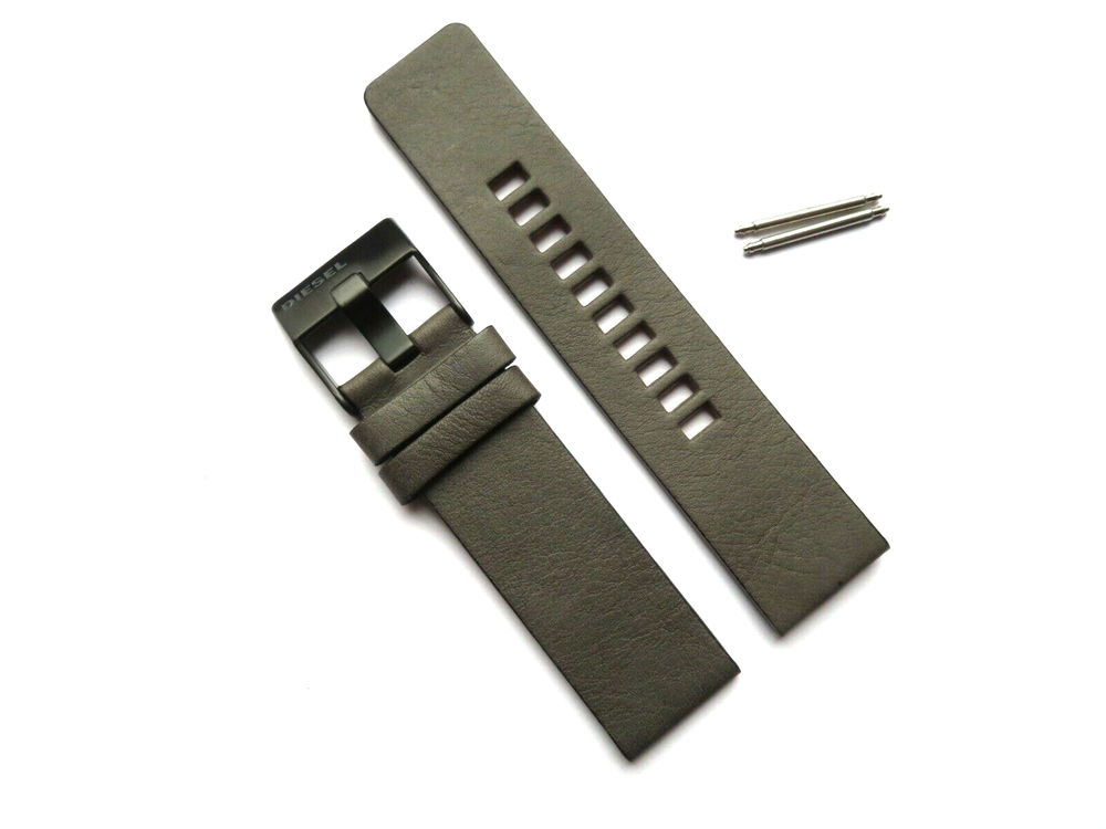 DIESEL Original Replacement Leather Strap DZ1776 Watch Strap Gray 24 Mm