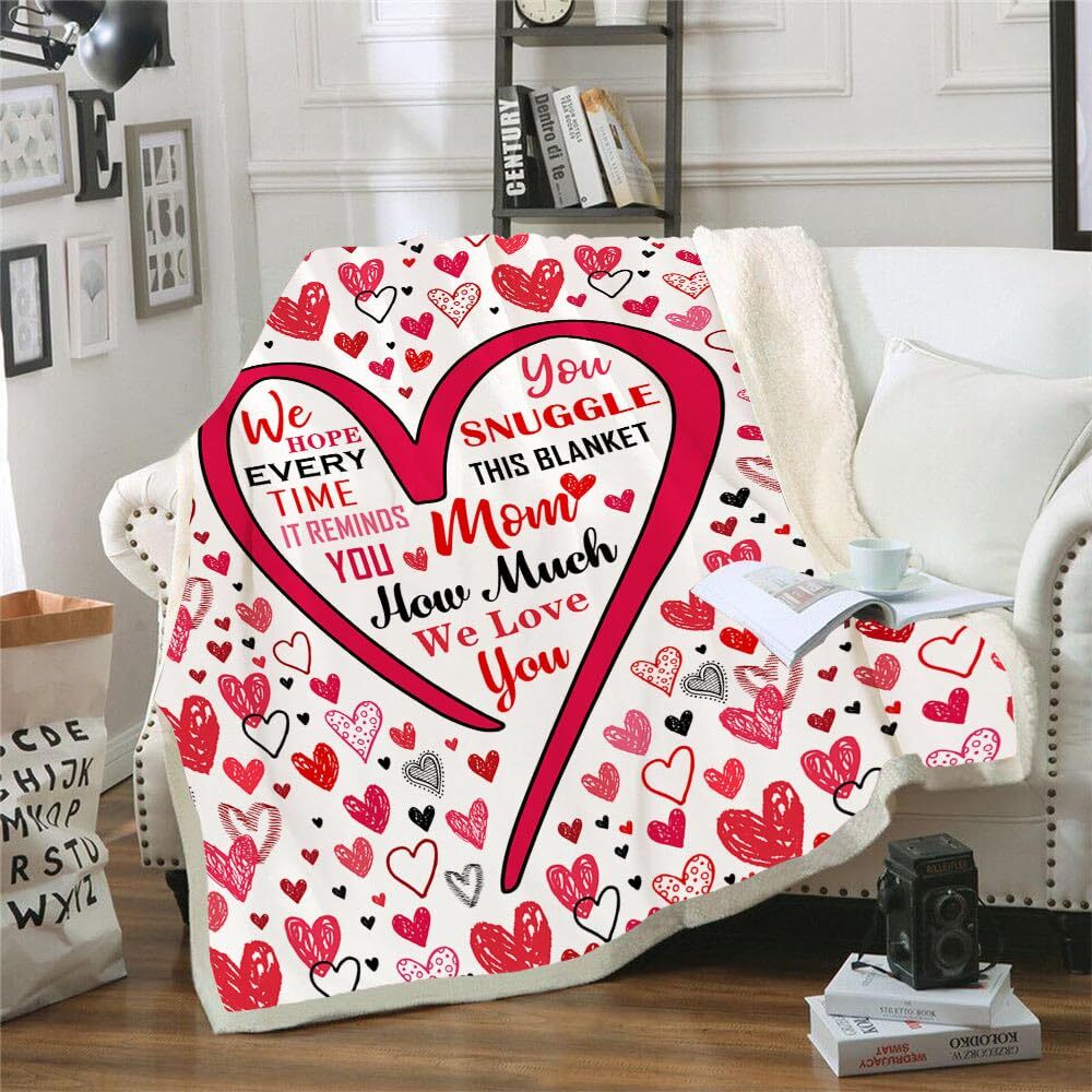 Mothers Day Birthday Gifts for Mom, Heart Blanket Gifts for Mom, to My Mom Gi...-image