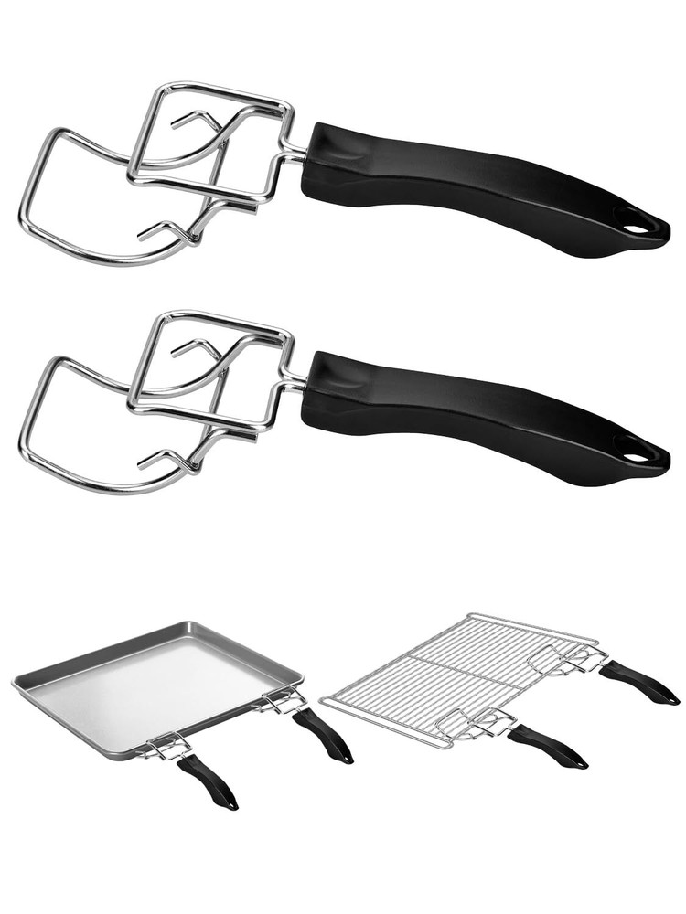 2Pcs Over Tray Extractor Grills Extractor Oven Rack Push Pull Tool with Handle