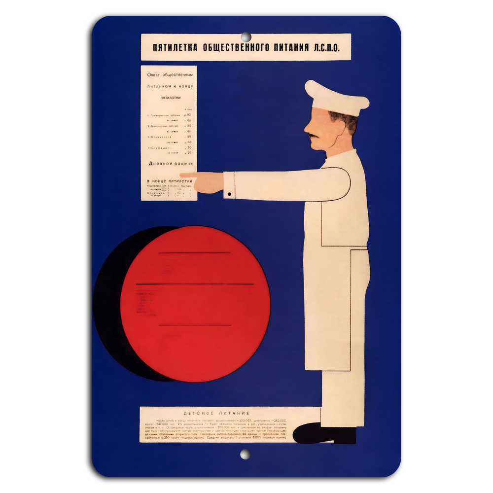 Soviet Era Public Nutrition Poster Vintage Culinary Art