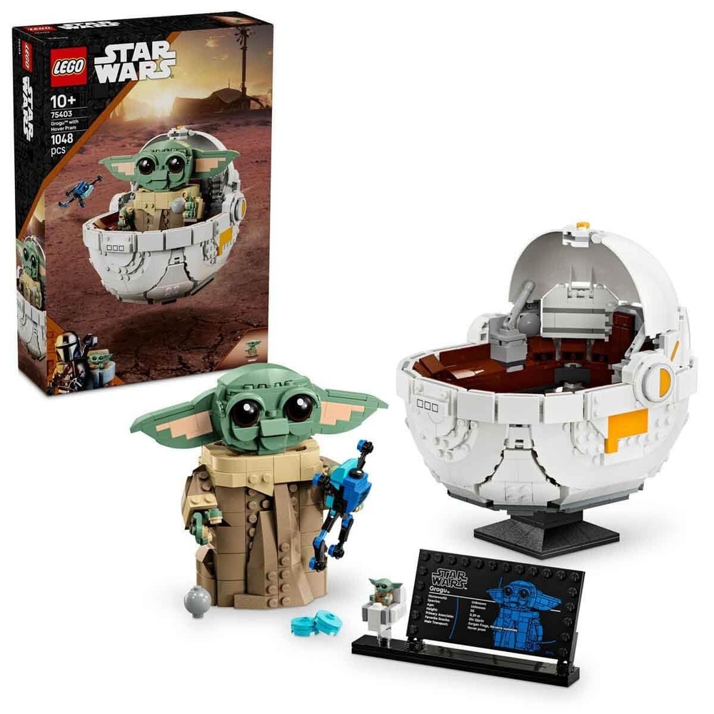 LEGO Star Wars 75403 Grogu with Hover Pram Building Toy Set, Multicolor