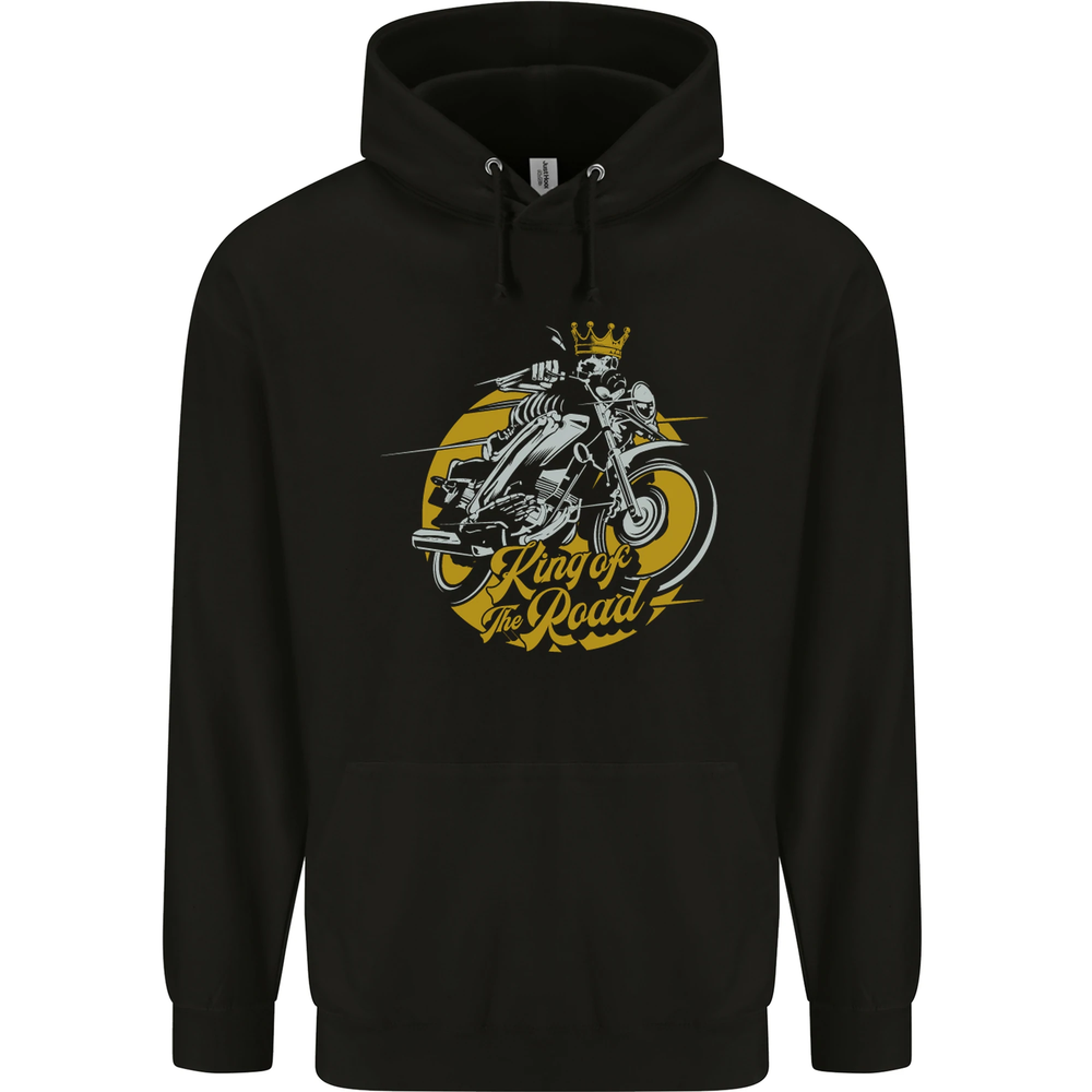 King of the Road Biker Motorcycle Motorbike Mens 80% Cotton Hoodie