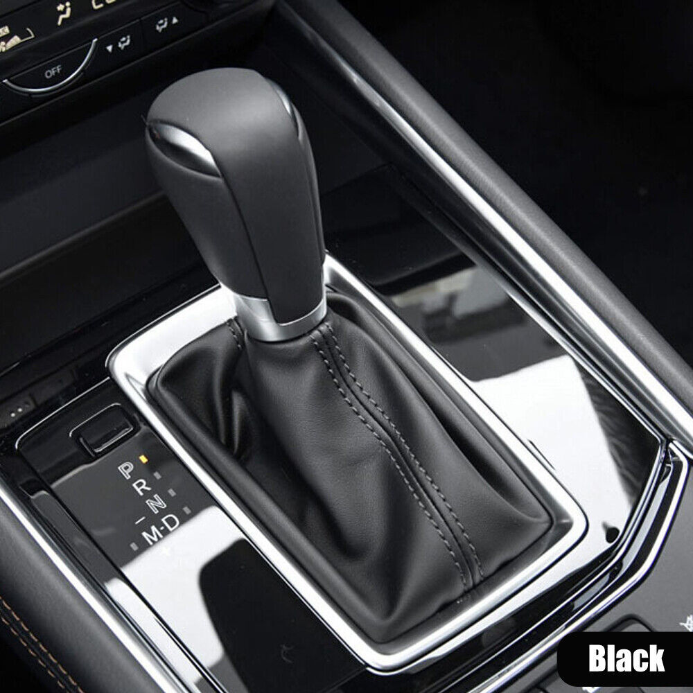 Universal PU Leather Car Gear Shift Knob Boot Cover Protector Black Accessories