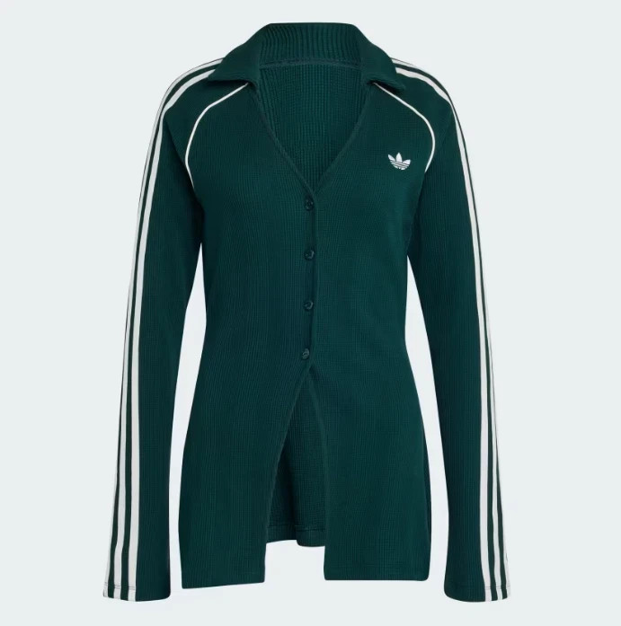 NEW Adidas Originals Women’s Button-Down Waffle Top KS7810 No Tariffs In US