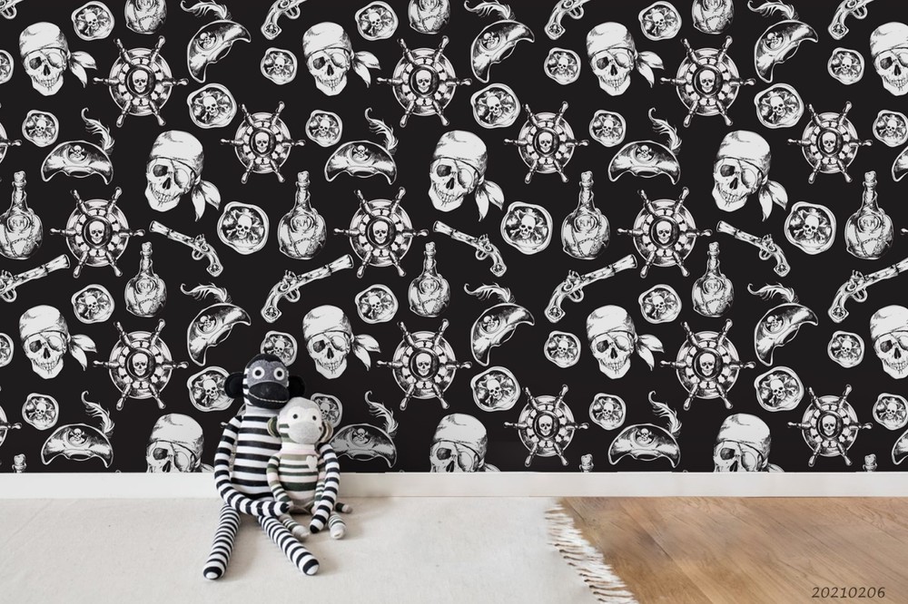 3D Pirates Theme Pattern Wall Murals Wallpaper Murals Wall Sticker