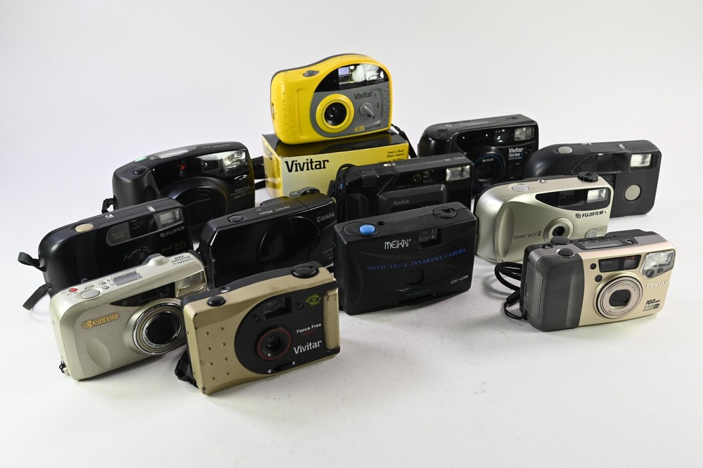 Lot of Assorted 35mm Film Point and Shoot Cameras #G899Roberts Camera - Photo Industry Leader since 1957!