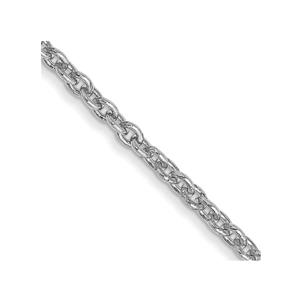 14K White Gold 1.4mm Forzantine Cable Chain Necklace 22 Inches with Lobster Clasp