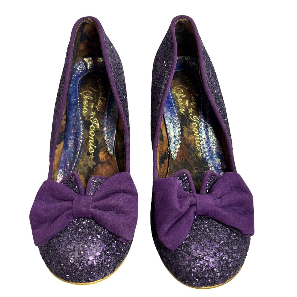 Joe Browns Purple Glitter Bow Heels  Womens Shoes Size 7.5