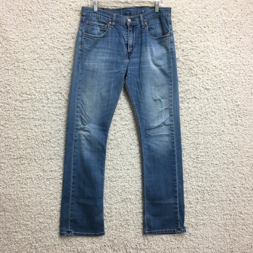 Levis 527 Jeans 34x34 Mens Blue Low Rise Boot Cut Fit Medium Wash Denim Casual