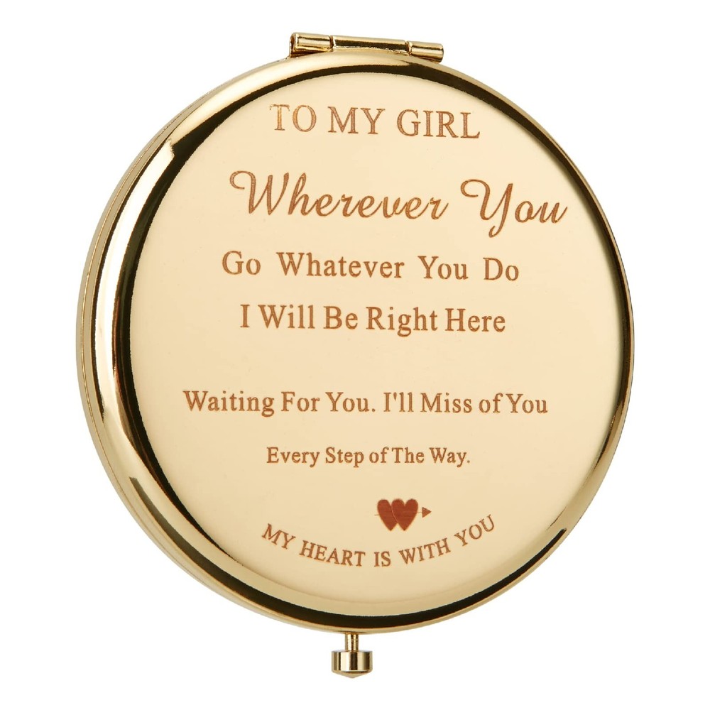 Magnifying Compact Mirror for Purses with 2 x 1x Magnification, Folding Mini ...