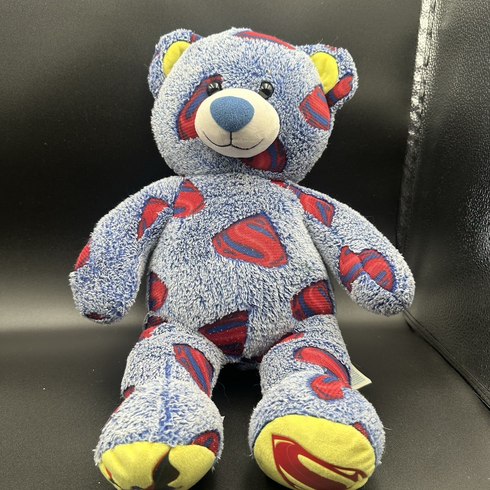 Build a Bear Workshop SuperMan DC Comics BABW Stuffed Animal Plush Bear 18”