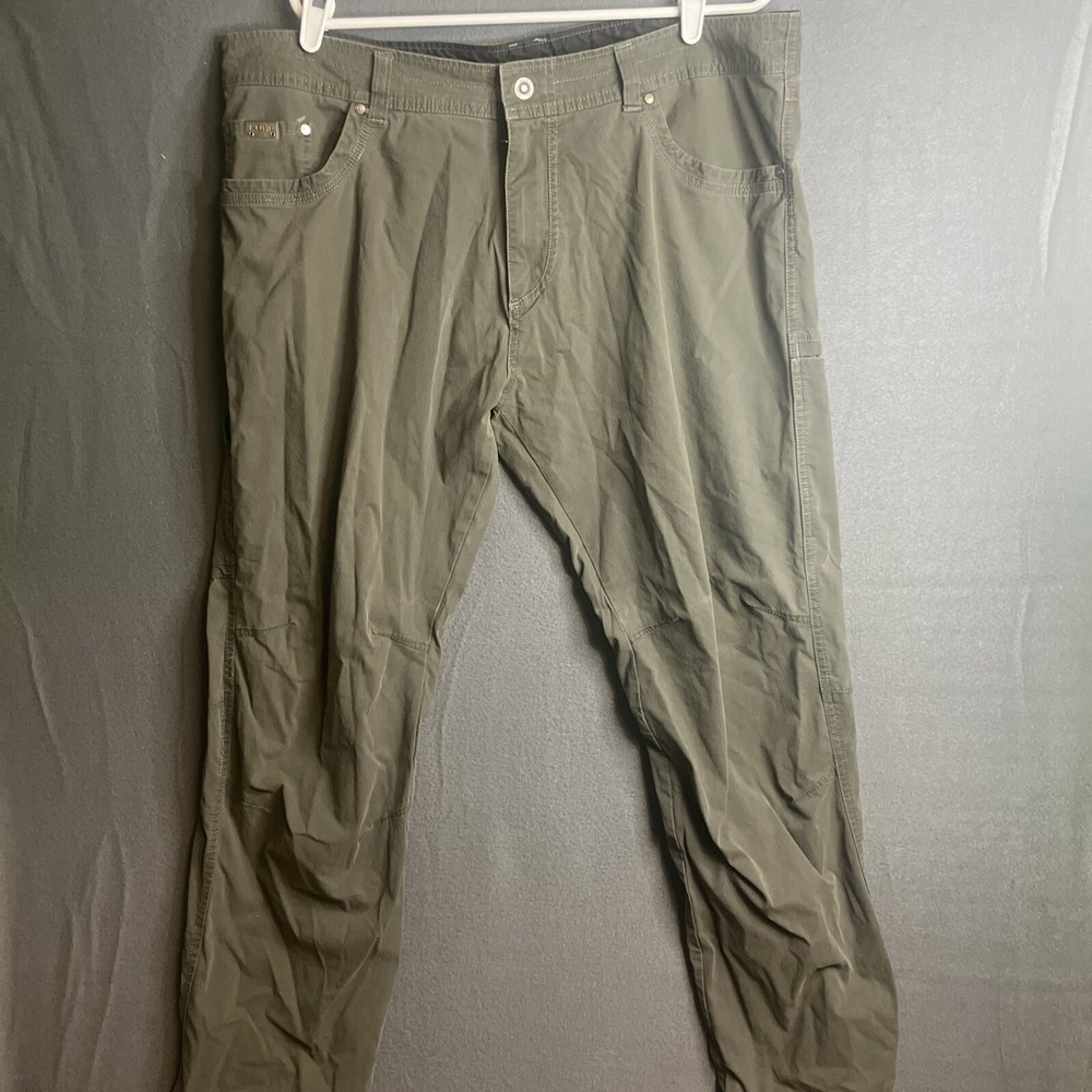 Pantalones de mezclilla Kuhl Kanvus para hombre 40x32 gris vintage pátina tinte lona senderismo aire libre