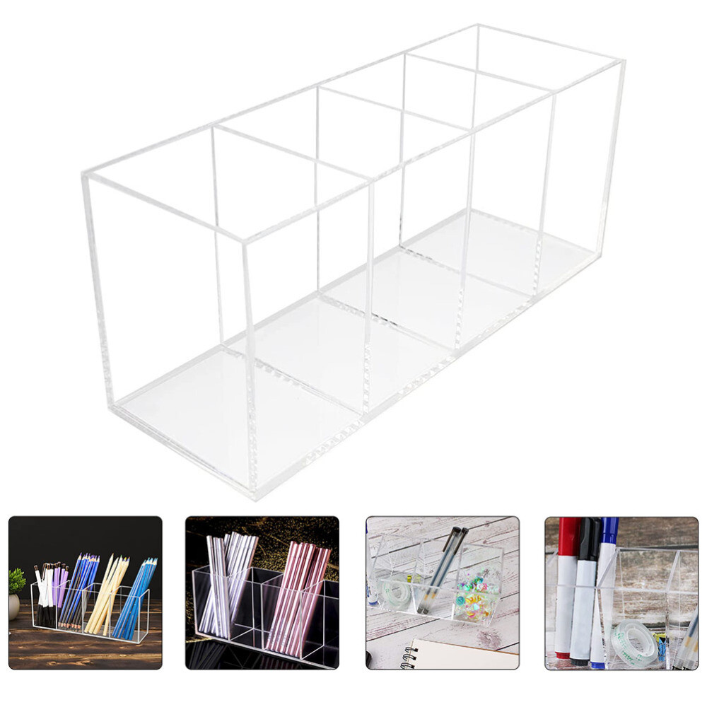 Jewelry Organizer Tray Acrylic Pen Holder Gift Storage Box Office