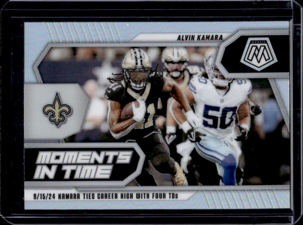 2025 Mosaic Alvin Kamara Moments in Time Silver Prizm #2 Saints