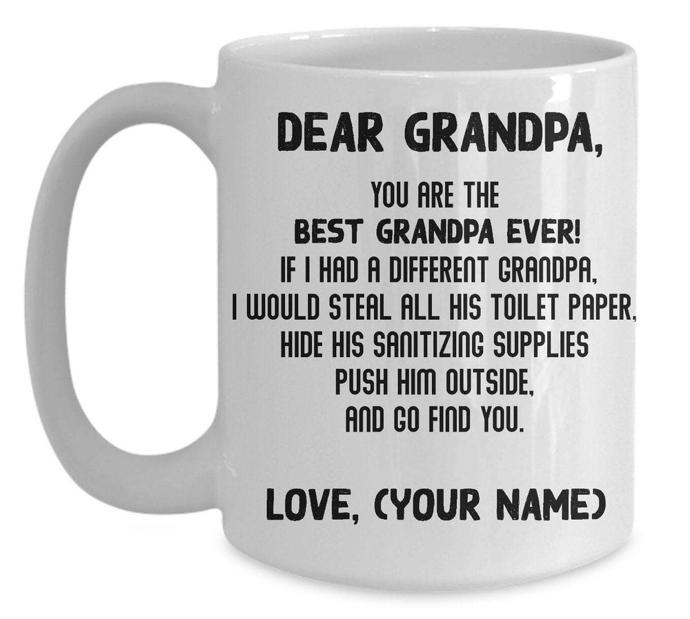 Grandfather Gift Grandpa 15 Oz Mug Social Distancing Quarantine Custom Coffee