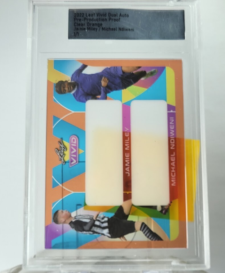 2022 Leaf Vivid Pre Proof Magenta Unsigned 1/1 Jamie Miley Michael Ndiweni