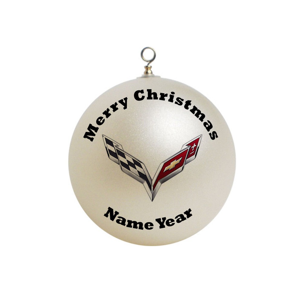 Personalized corvette emblem car driver Ornament 3