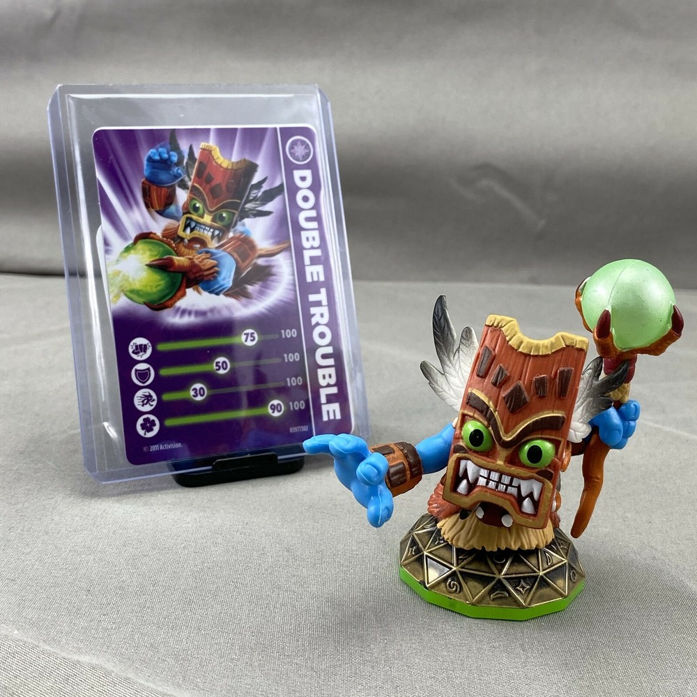 SKYLANDERS SPYRO'S ADVENTURE - DOUBLE TROUBLE Magic Element Loose Figure w/ Card-image