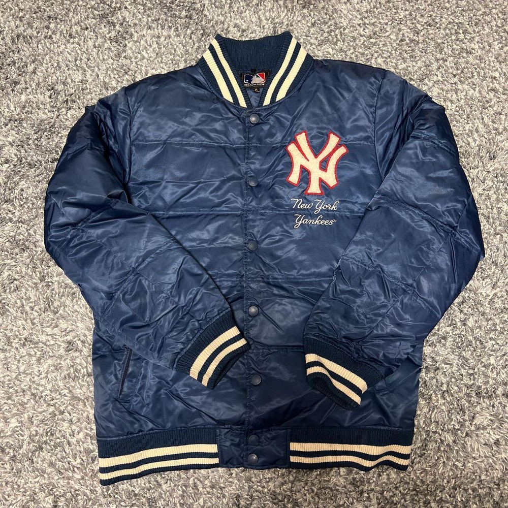 New York Yankees Stadium Jacket Navy MLB Baseball Size Large, No Stains