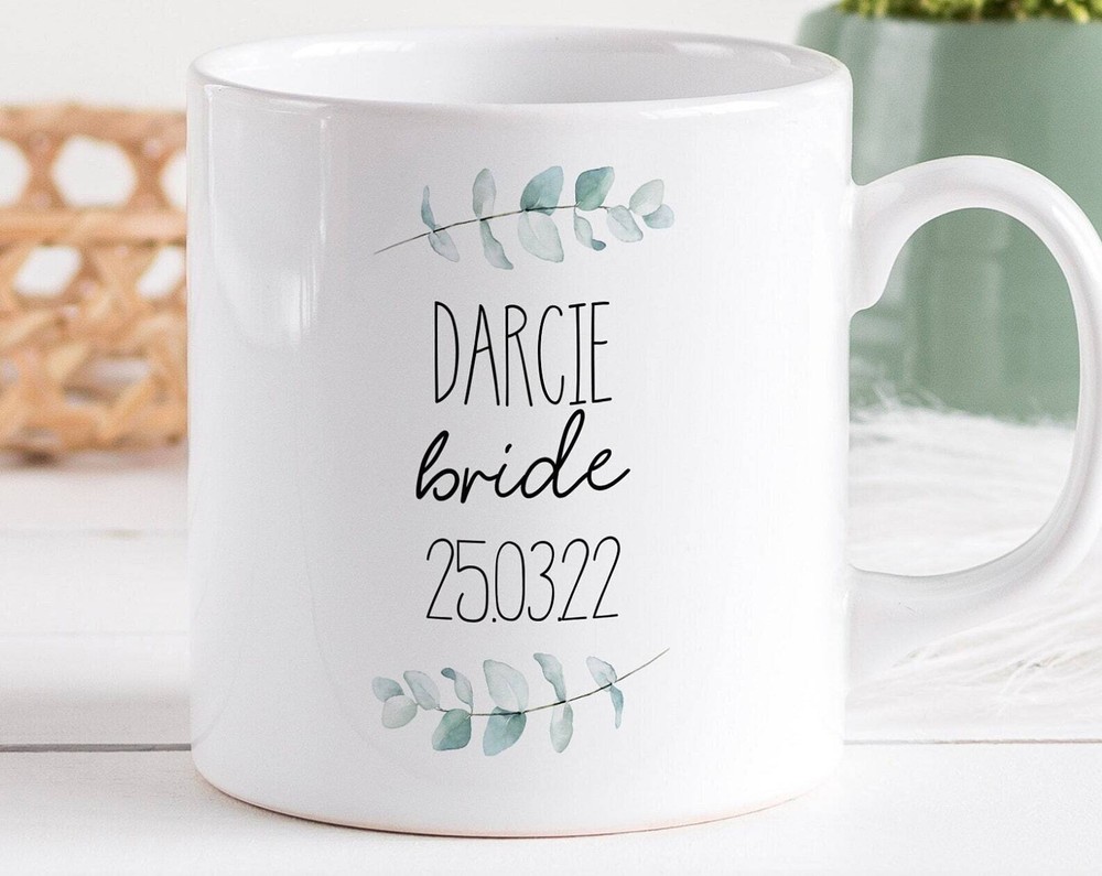 Personalised Bride Mug Custom Wedding Mug Engagement Gift For Bride Engagement