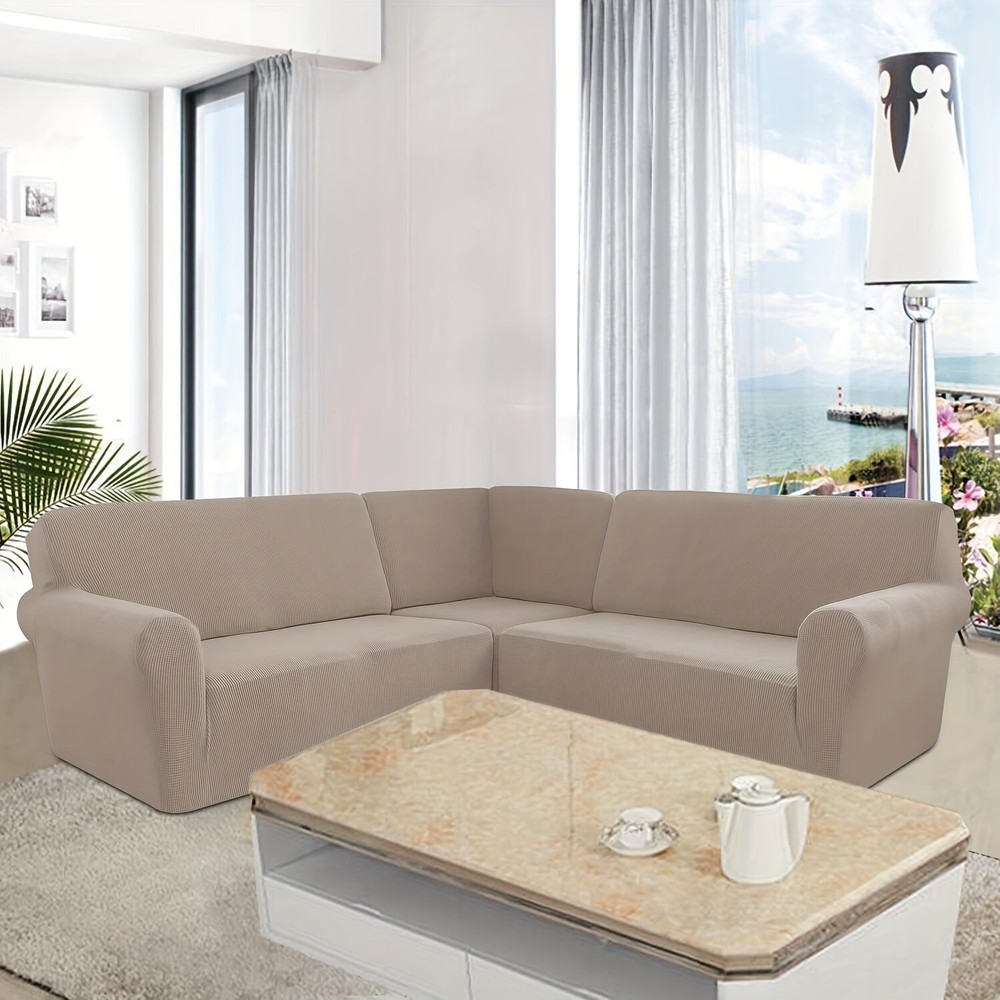 5-seat jacquard stretch soft corner sofa L-shaped combination sofa cover