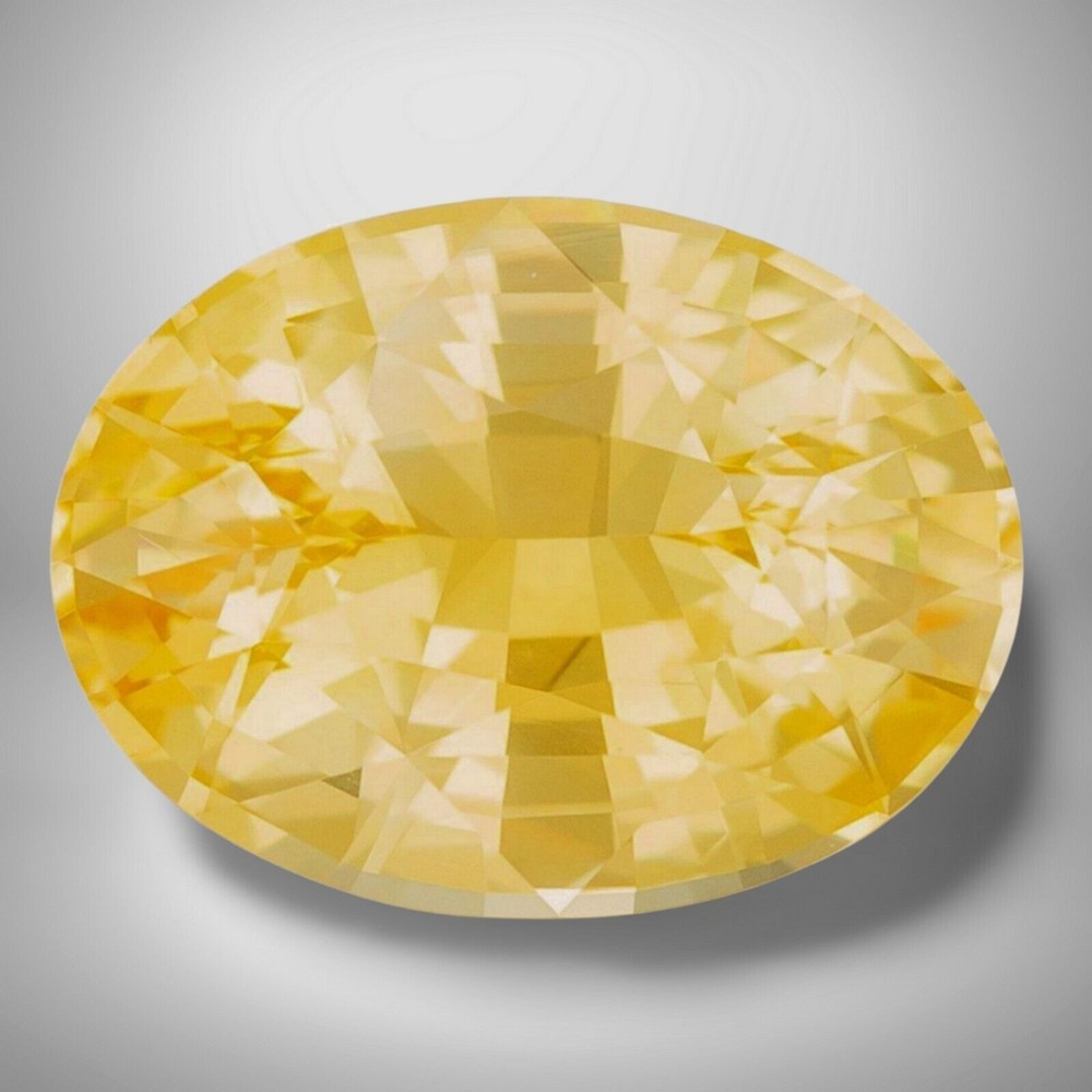 Yellow Sapphire Oval Cut Gemstone 2 Cts - 10x8 mm VVS Loose Gem