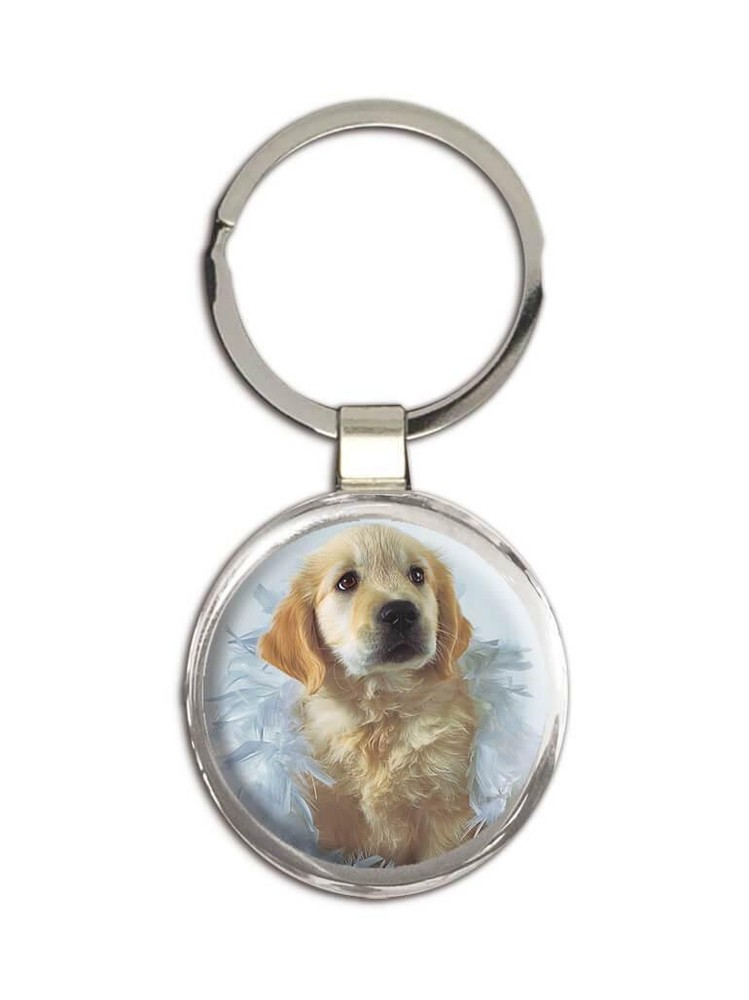 Gift Keychain : Golden Retriever Feathers Dog Pet Animal Puppy