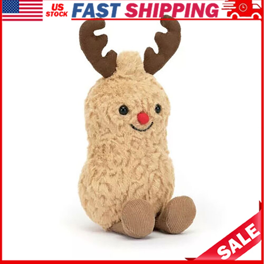 AMUSEABLE PEANUT REINDEER Soft Plush Toy Fun Cute Christmas REINDEER Doll Gift🔥