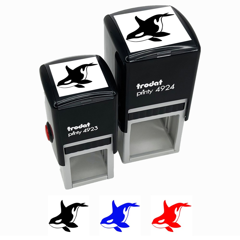 Majestic Orca Killer Whale Self-Inking Rubber Stamp Ink Stamper