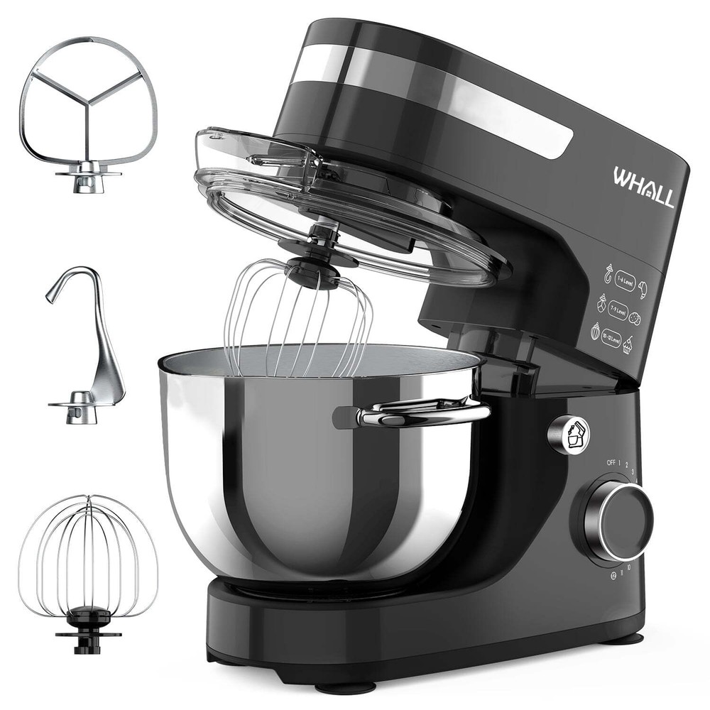 5.5Qt 12-Speed Tilt-Head Stand Mixer with Dough Hook & Wire Whip
