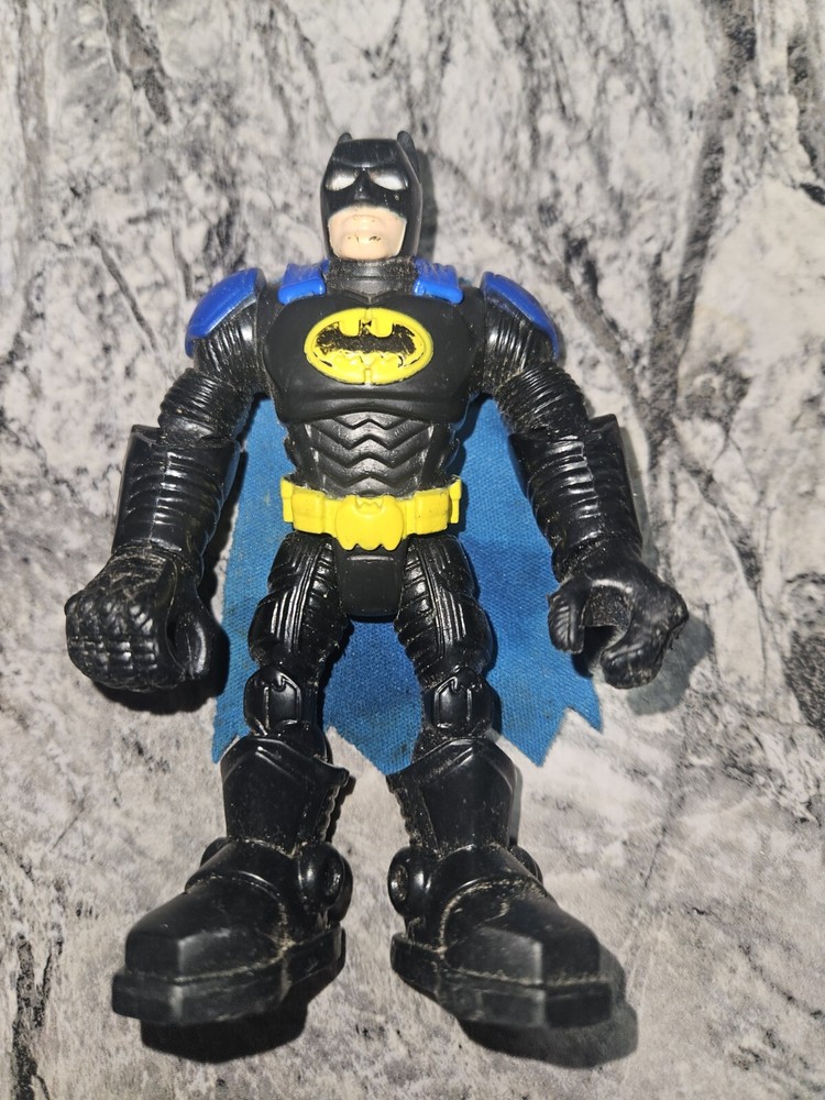 2010 Imaginext DC Comics Super Friends Black Blue Batman 4.5” Figure Read