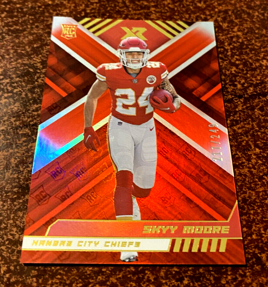 2022 Panini XR Skyy Moore Rookie RC SP #/249 Kansas City Chiefs Football Card