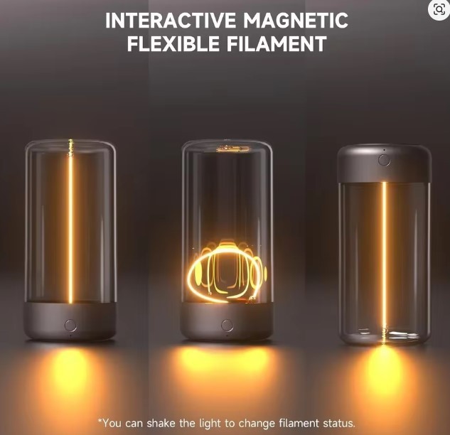 Magnetic Filament Light Rechargeable Desktop Table Lamp Minimalist Flexible LED