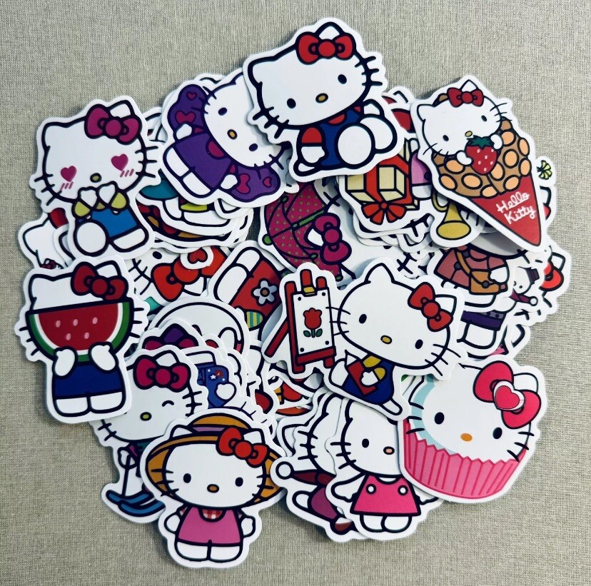 Hello Kitty Sticker Pack - 10 Unique Designs No Repeats