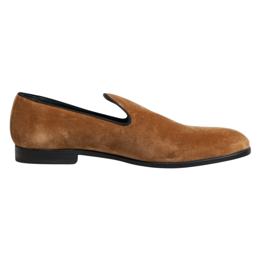 DOLCE & GABBANA Shoes Brown Suede Slip On Men Loafers Formal EU45 / US12 1050usd