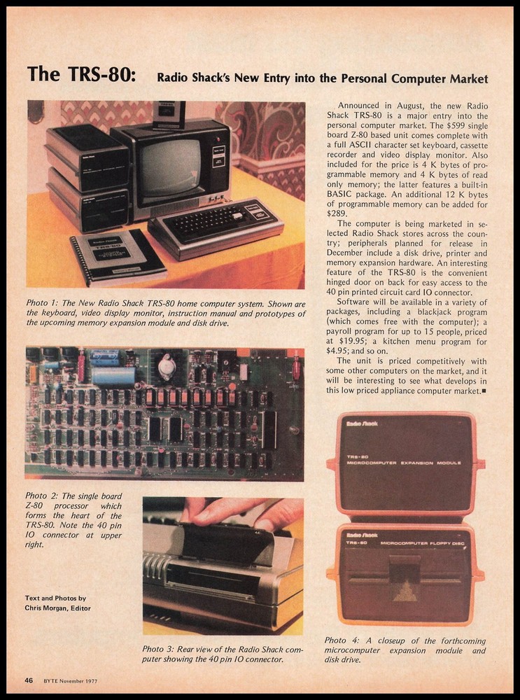 1977 Radio Shack Fort Worth Texas TRS80 Computer Photos Article Vintage Print Ad