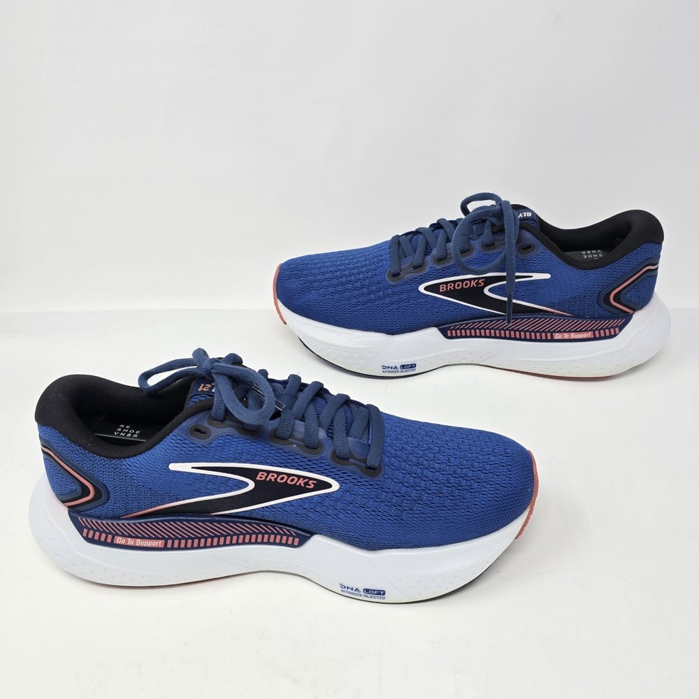 Brooks Glycerin GTS 21 Running Shoes Womens Size 8 Blue/Pink Rose