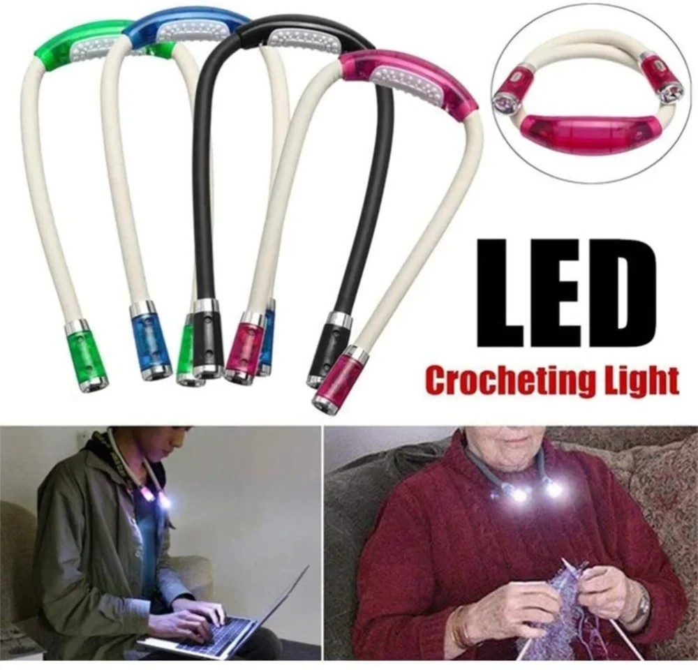 New LED Flexible Hands-Free Neck Reading Light Flashlight Lamp US