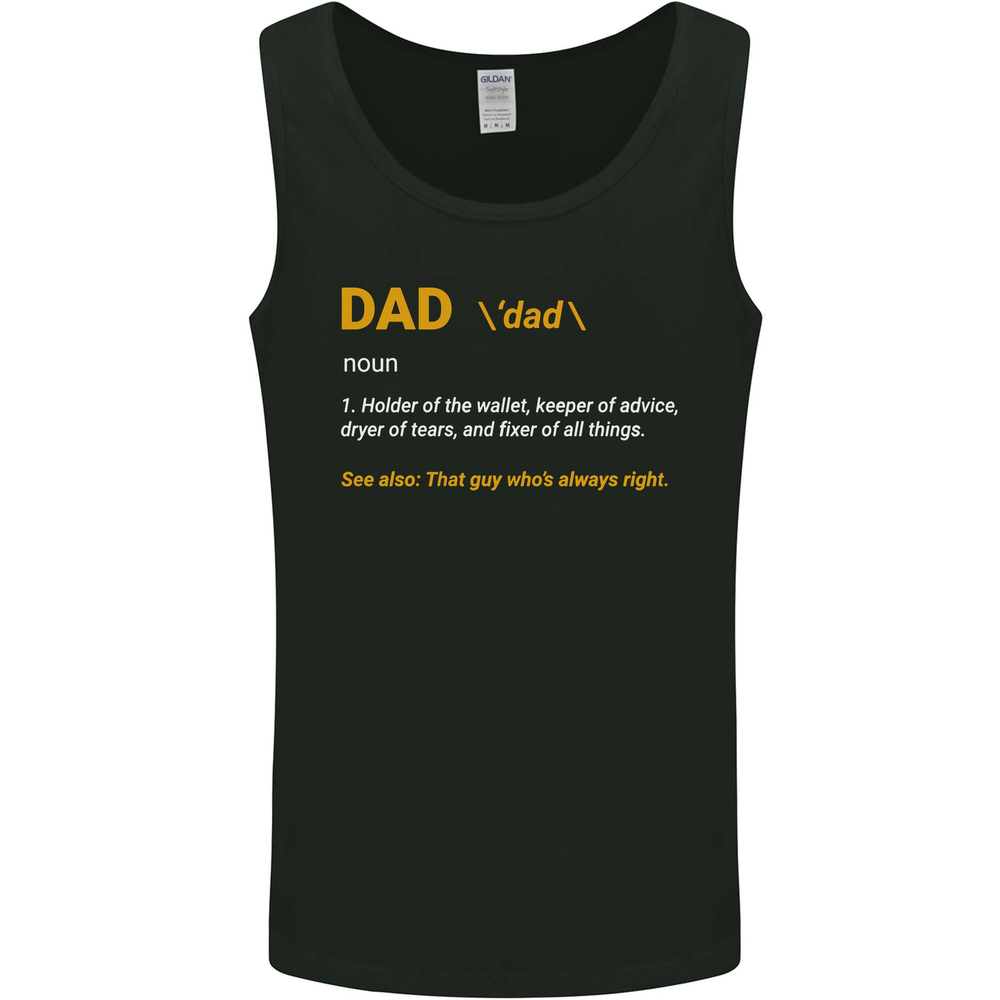 Dad Definition Funny Fathers Day Daddy Mens Vest Tank Top